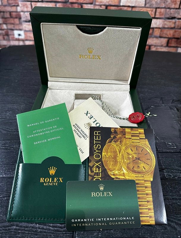 Caixa de Relógio ROLEX personalizada com manual, certificado, contra caixa, cartão magnético, Tag completa