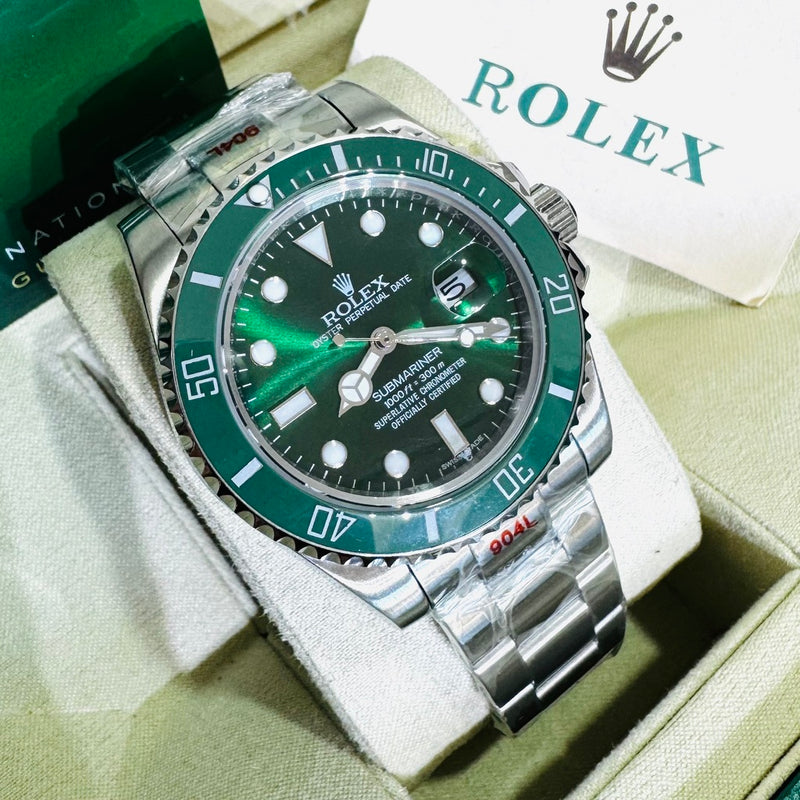 Relógio masculino linha premium modelo submariner Hulk automático pulseira de aço inoxidavel oyster 904L a prova d’água