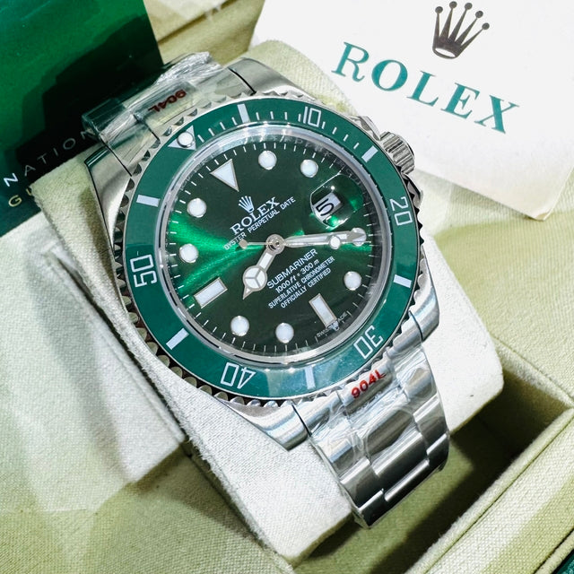 Relógio masculino linha premium modelo submariner Hulk automático pulseira de aço inoxidavel oyster 904L a prova d’água