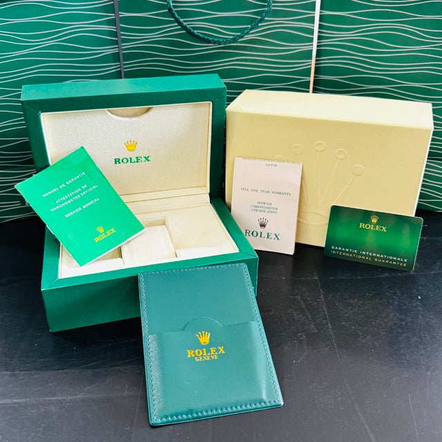 Caixa de Relógio ROLEX personalizada com manual, certificado, contra caixa, cartão magnético, Tag completa